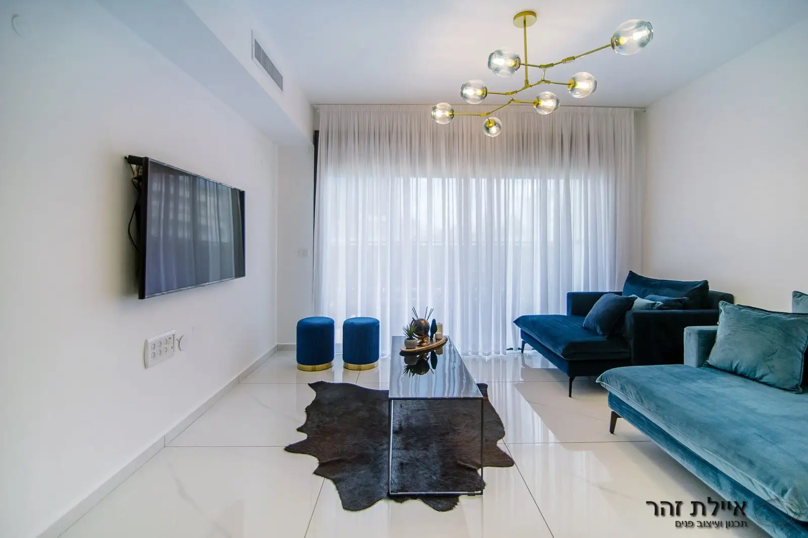 עיצוב פנים לסלון בדירה קטנה